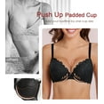 thumbnail image 4 of Exerin Push Up Bras Women's Padding Underwire Flower Lace Lift Up Everyday Bra(Black,38D), 4 of 8