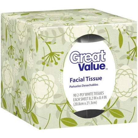 Great Value White Facial Tissue