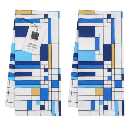 

KAF Home Frank Lloyd Wright Printed Kitchen Tea Towel 20 x 30-inch 100-Percent Cotton (Set of 2) (Oak Park) C43