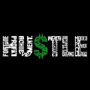 Men's Word Art Long Sleeve T-shirt - Hustle