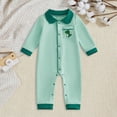 thumbnail image 2 of CAUYDY Newborn Boy Picture Outfit Baby Sleepers 6 9 12 18 Months Preemie Clothing Long Sleeved Romper Fall Winter Infant Boys Pajamas Toddler Bodysuit Green for Sizes 12-18 Months, 2 of 9