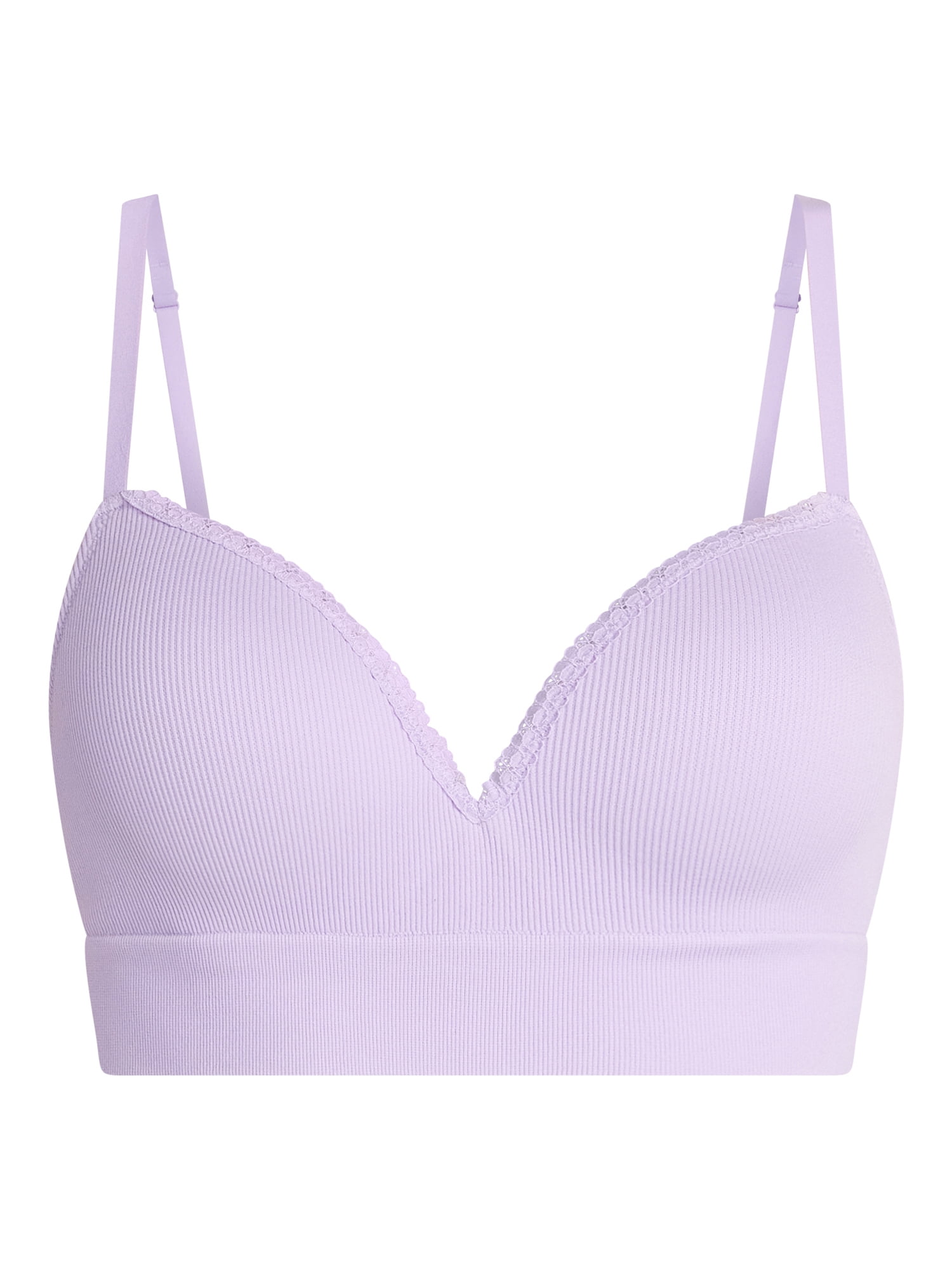 No Boundaries Seamless Wirefree Bra with Lace, Sizes XS-XXXL