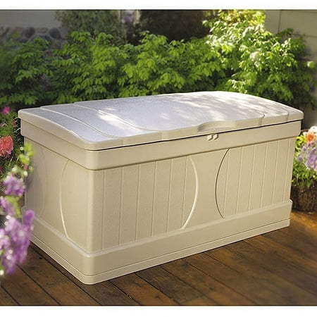 Suncast 99 Gallon Deck Box, Plastic, Light Taupe, DB9000, 53.5 in D x 24 in H x 27.5 in W, 43.8 lb