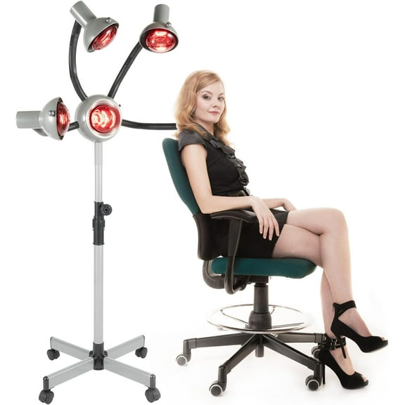 5 Head Infrared Heat Lamp 750W Portable Floor Hair Dryer Hair Steamer,Adjusting Height Styling Perming Dryer Styling Perming Dryer Accelerator for Barbershops, Beauty Salons