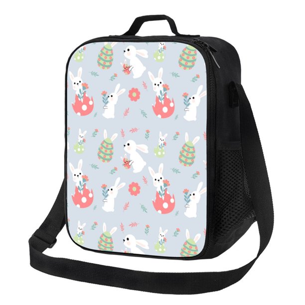 Balery Bunny cartoon with easter Caja de Almuerzo y Bolsa de Almuerzo para Hombres y Mujeres, Bolsa de Almuerzo Reutilizable con Gran Capacidad, Bolsa de Almuerzo Aislada