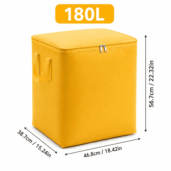 Extra Large Yellow Moving Storage Bag with Reinforced Handles, Water-Resistant Foldable Organizer Bag for Clothes and Bedding