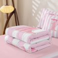 thumbnail image 5 of Manfei Pink Line Geometric Pattern Zipper Twin Comforter Sets with Fitted Sheet and 2 Pillowcases,Personalized Monogrammed R Zipper Bedding Set,Pink Reversible,4pcs, 5 of 7