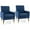 Blue, variant on Gymax 2 Pieces Accent Chair Upholstered Armchair w/ Tufted Back & Metal Legs White