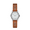 Brown, variant on Time and Tru Women's Analog Watch: Silver Tone Round Case, Crystal Accent on Faux Mother of Pearl Dial, Brown Faux Leather Perforated Strap (FMDOTT054)