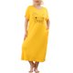 thumbnail image 1 of Women's Plus Size Nightgown Cat Print with Pocket Sleep Dress Sleepwear Yellow 3X, 1 of 6