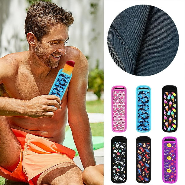 Fiudx Funda para Paletas Estampada, Tela Antigoteo, Anticongelación, Aislante para Refrescarte En Verano, Reutilizable, Diseño Portátil, Ideal para Barbacoas, Fiestas En La Playa, Regalo Único, 5,72