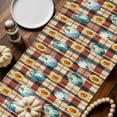 thumbnail image 6 of Fall Table Runner Thanksgiving Blue Pumpkin Table Runners Watercolor Sunflower Buffalo Plaid Cotton Linen Dresser Scarf Kitchen Dining Table Decor for Fall Holiday Party Decor 13x36 Inch, 6 of 9