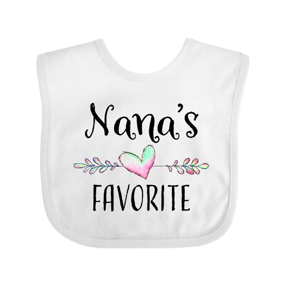 Inktastic Nana's Favorite- Heart Grandchild Boys or Girls Baby Bib