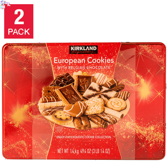 Kirkland Signature European Cookies with Belgian Chocolate 49.4 Oz 2-Count | Christmas Gift