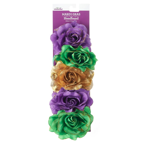 Way To Celebrate Mardi Gras Flower Headband Walmart Com Walmart Com