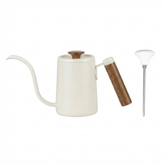 Aoqianlan 304 Stainless Steel Pour Over for Kettle with Wooden Handle & Thermometer - 600ml