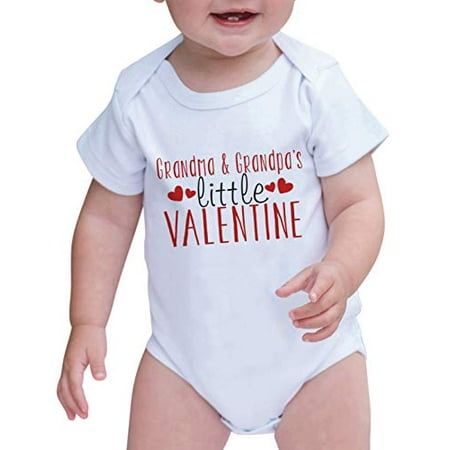 

7 ate 9 Apparel Unisex Baby s Grandma & Grandpa s Valentine Onepiece Red