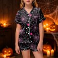 thumbnail image 2 of Enyan Halloween Pajamas Girls Short Sleeve Graphic Pjs Set Kid Toddler Jammies Sleepwear Loungewear Set Halloween Pjs for Girls(8-9 Years), 2 of 5