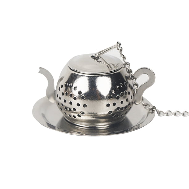 Tea Strainer: Stainless Steel Tea Strainer for Loose Tea, Loose Leaf Tea Infuser, with Chain Hook and Base, Reusable Tea Strainer Bag