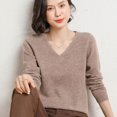thumbnail image 4 of Spring and Autumn Cashmere Sweater Women's Pullover V-neck Women's Pullover Knitted Top Women's Long Sleeve Cashmere Sweater, 4 of 5