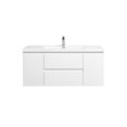 thumbnail image 6 of Sinber 48" Wall Mounted Small Single Rectangular Sink Gloss White Bathroom Vanity Cabinet with White Acrylic Countertop 2 Drawers and 2 Doors Compact and Elegant with Sleek Design for Modern Bathrooms, 6 of 14