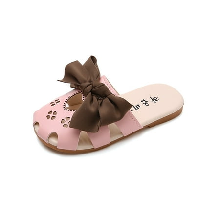 

Rotosw Kids Flat Sandals Flats Mules Closed Toe Clogs Girl Slippers Children Nonslip Slip On Shoes Pink 11.5C
