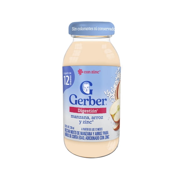 Bebida Gerber Sabor Manzana y Arroz frasco 230 ml
