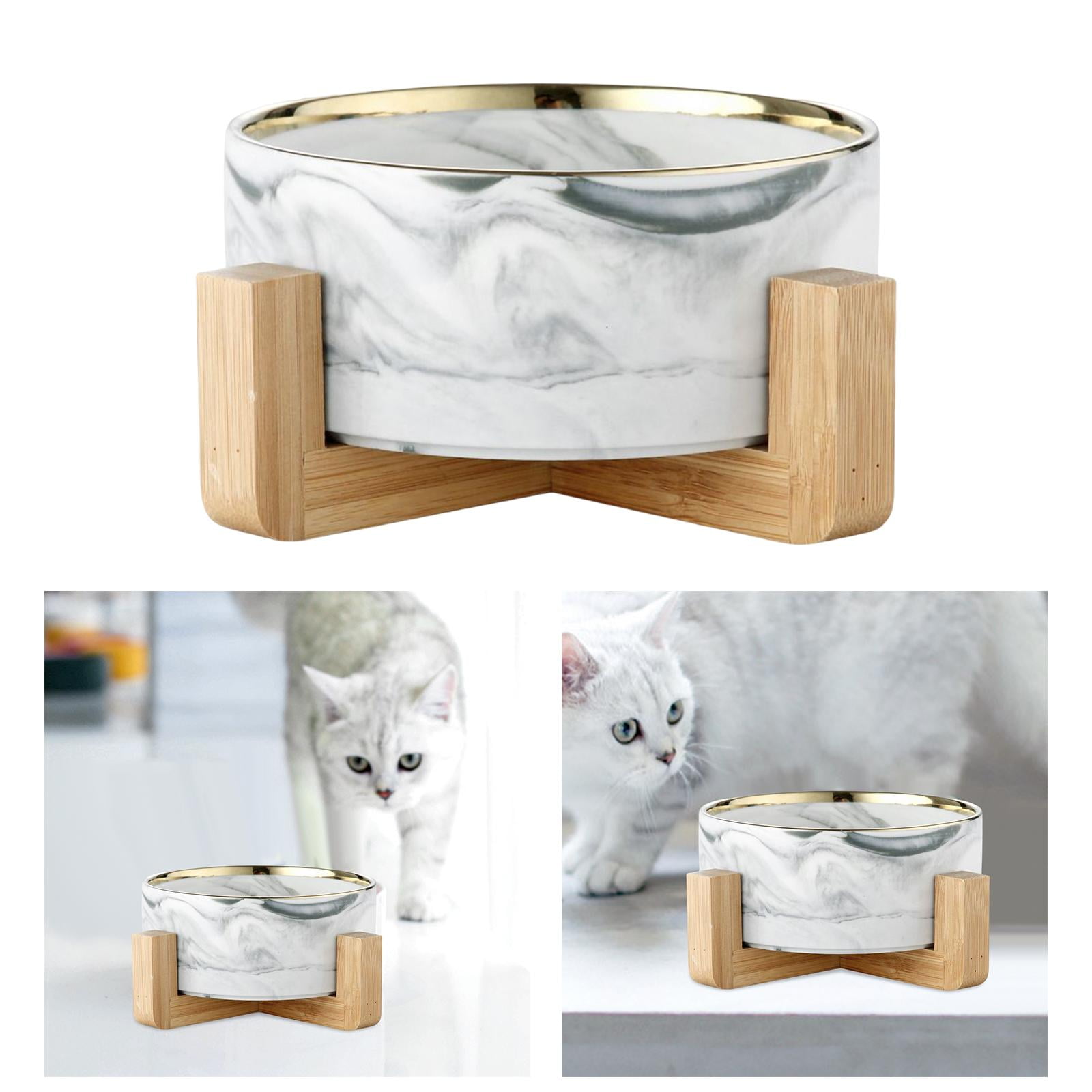 Elevated Cat Feeder Bowl, Anti-choking Raised Cat Food And Water Bowl With  Wooden Stand, Pet Feeding And Drinking Supplies For Indoor Cats - Temu