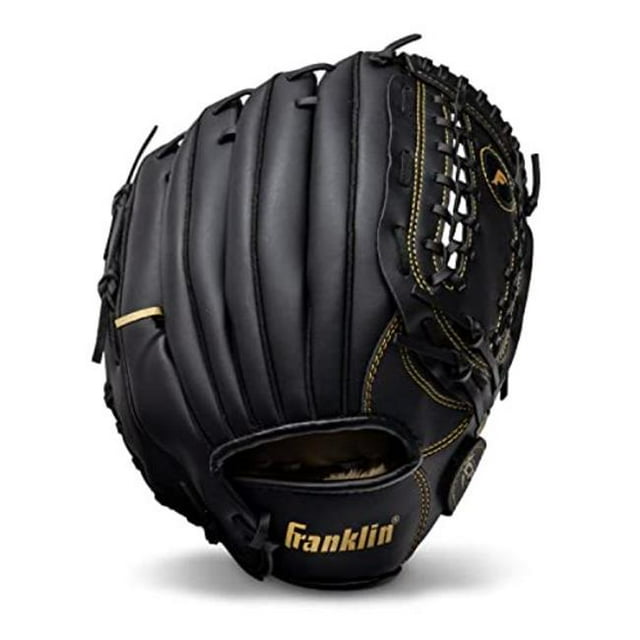 Franklin Sports Gant de Boule en PVC 108535 12 Po., Noir & Or