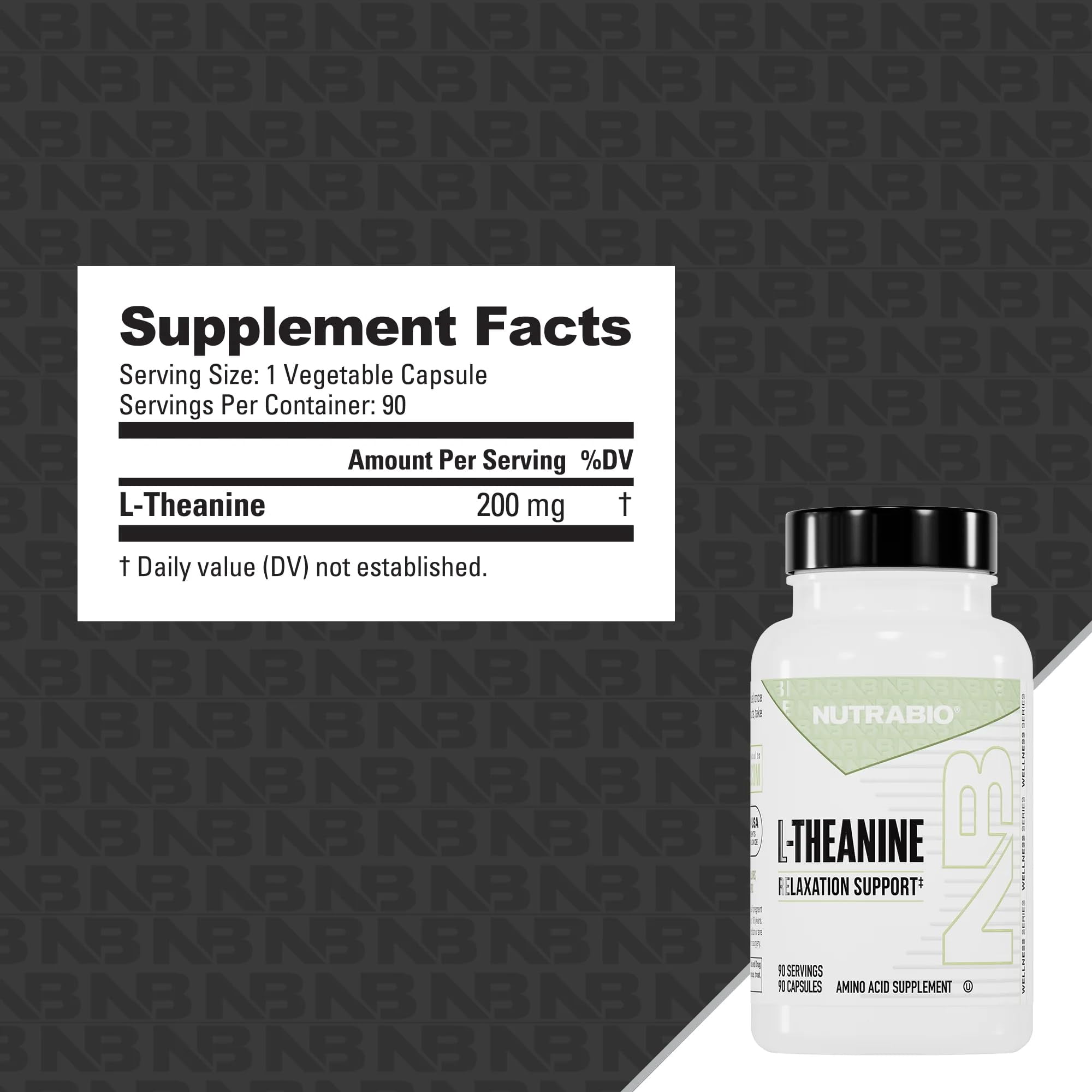 NutraBio L-Theanine Supplement, 200mg - May Help Promote and Support Relaxation, 90 Capsules