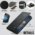 thumbnail image 3 of For Samsung Galaxy S22 Plus Case Compatible with MagSafe,Premium PU Leather Wallet Case Flip Cover with [RFID Blocking][Detachable 2 in 1 Wallet/Card Holder][Stand Function] Shockproof Cover,Black, 3 of 13
