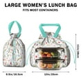 thumbnail image 5 of Pioneer Flower Floral Print Pattern Drawstring Lunch Bag Women - Drawstring Lunch Bag Insulated for Work Office - Stain-Resistant Large Lunchbags for Women with Multi-Pockets, 5 of 6