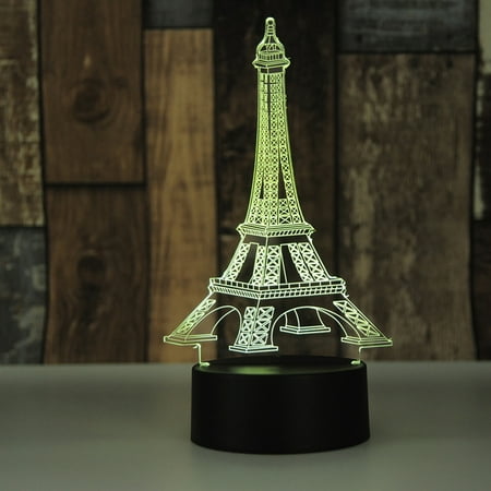 3d Eiffel Tower Nightlight Desk Bedroom Decoration Led Lamp Fashion Style Acrylic Touch Light Decoration Gift