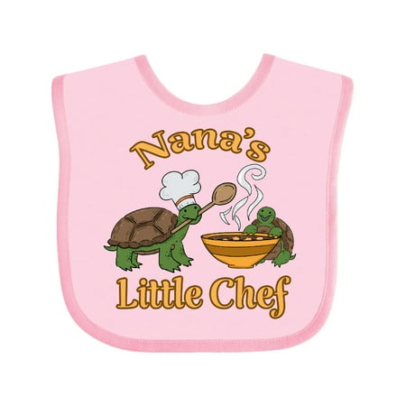 

Inktastic Nana s Little Chef with Cute Turtles Gift Baby Boy or Baby Girl Bib