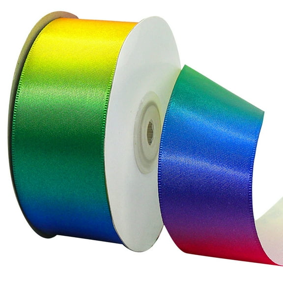 OHOIOLLA 1 Roll Polyester Ribbon for Craft Projects and present Wrapping in Rainbow and Multi-colored