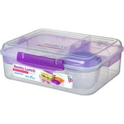 Sistema To Go Collection Bento Box Plastic Lunch and Food Storage Container, 55.7 Ounce, Multi Compartment (Color May Vary)