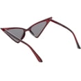 thumbnail image 4 of Oversize Cat Eye Sunglasses Slim Arms Neutral Colored Flat Lens 51mm (Red / Smoke), 4 of 4