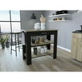 thumbnail image 5 of FM FURNITURE Brooklyn 2-Shelf Modern Engineered Wood Kitchen Island in Black/Oak, 5 of 7