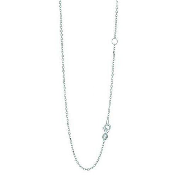 JewelStop 14k Solid White Gold 1.5mm Diamond-Cut Cable Chain with Extendable & Adjustable 16-18 Inches, 2.7gr.