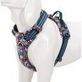 thumbnail image 1 of HAHDAXIA Harnais Verni à Motif Floral pour Chien, Harnais pour Animal de Compagnie Anti-Traction avec Poignée, Bleu Marine Rouge, Très Petit, 1 of 6