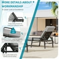 thumbnail image 4 of AECOJOY 2PCS Patio Rattan Lounge Chair Chaise Recliner Back Adjustable Cushioned Dark Grey, 4 of 9