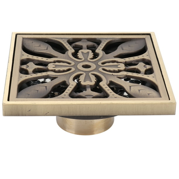 Colador de piso, drenaje de piso de 10x10 cm, accesorio de baño antiguo, drenaje de ducha, estética elegante