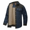 thumbnail image 5 of BLTIBY 2025 Mens Flannel Fleece Shirt Jacket Fall Winter Plaid Printed Thicked Long Sleeve Coat Button Down Thick Outwear with Pockets Dark Blue M, 5 of 5
