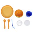 thumbnail image 1 of Pizza Baby Feeder Bowl Silicone Multi Functional Hamburger Infant Feeder Bowl for Children Flower Blue, 1 of 6