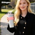 thumbnail image 3 of Sidagar 24 oz Ceramic Lined Insulated Everyday Tumbler, Leak-Resistant Straw Lid, Macron Blue, 3 of 7