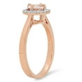 thumbnail image 2 of Dazzlingrock Collection 14K Round Morganite & White Diamond Ladies Halo Style Bridal Engagement Ring, Rose Gold, Size 4.5, 2 of 4