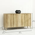 thumbnail image 3 of HOMCOM Buffet Moderne de 55 Pouces avec Rangement, 4 Portes Cannelées, Chêne, 3 of 10
