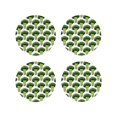 thumbnail image 1 of Vsdgher Cute Broccoli Print Leather Coasters for Drinks, Durable Drink Coasters 4 Set for Tabletop Protection, Luxurious Home Décor and Housewarming Gift-Round Shape, 1 of 6