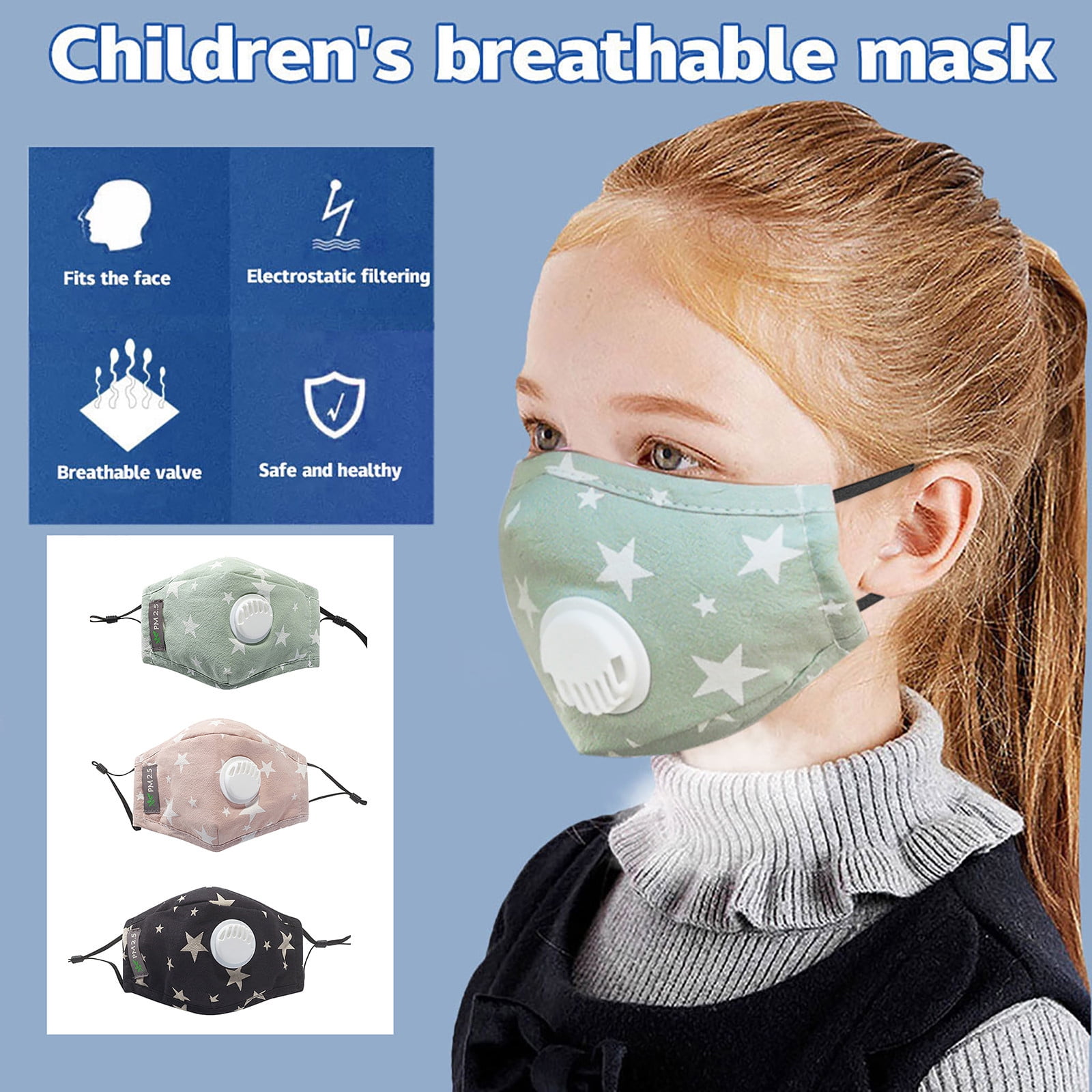 3PCs package dust mask anti smog mask pm 2.5 mask for kids 