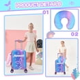 thumbnail image 5 of Kids Hardshell Luggage Sets with Wheels Travel Essentials 5 Piece Rolling Carry on Suitcase for Girls with Travel Pillow Pen Bag Toddler, 5 of 6